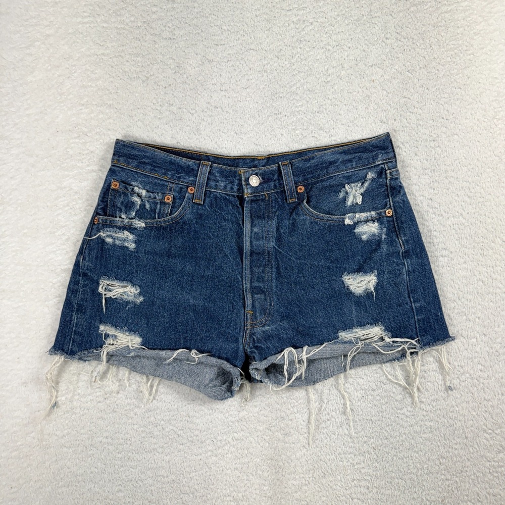 Levi's 501 XX Vintage Petros Jean Shorts 33 (Fits W31") Distressed Rare Blue